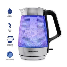 Morphy Richards 108010 VETRO Illuminated Glass 1.5L Kettle- Brushed Stainless Steel.