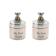 Silver Plated Tooth & Curl Box Set Blue Silver Plated Tooth & Curl Box Set Blue