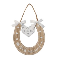Love Story Just Married Horse Shoe