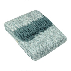 Riva Weaver Herringbone Teal Throw