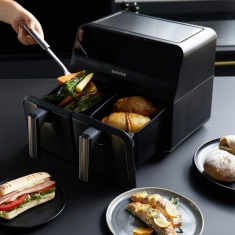 Salter EK5196 7.6L Digital Dual Pro Air Fryer - Stainless Steel