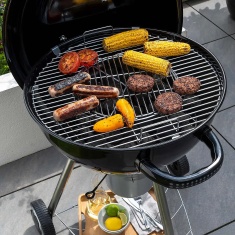 Norfolk Grills Corus Charcoal Grill Wheeled Kettle Black