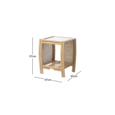 Desser Centurion Light Oak Lamp Table & Glass Desser Centurion Light Oak Lamp Table & Glass