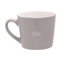 Amore Set Of 2 Grey & White Mugs - Mr & Mrs