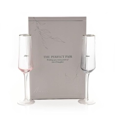 Amore Set of 2 Flute Glasses Always & Forever
