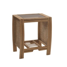 Desser Manila Light Oak Cane Lamp Table