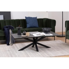 Heaven Coffee Table - Black Ceramic With Matt Black Base