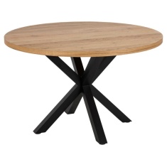 Heaven Dining Table - Oak Veneer With Matt Black Base