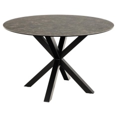 Heaven 120cm Dining Table - Black Ceramic With Matt Black Base
