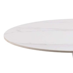 Malta 90cm Dining Table - White Ceramic