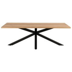 Heaven 220cm Dining Table - Oak Veneer With Matt Black Base Heaven 220cm Dining Table - Oak Veneer With Matt Black Base