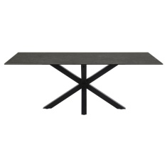 Heaven 200cm Dining Table - Black Ceramic With Matt Black Base Heaven 200cm Dining Table - Black Ceramic With Matt Black Base