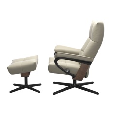 Stressless David Chair & Footstool With Cross Base