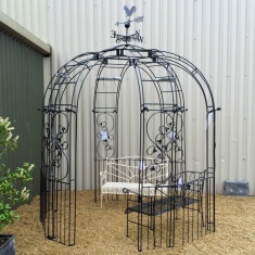 Poppy Forge 6 Sided Gazebo With Side Panels & Weathervane