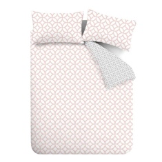 Catherine Lansfield Geo Trellis Pink Duvet Set