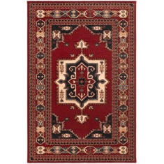 Mastercraft Kashqai Wool Wilton Rug - 4370/300 - Red Mastercraft Kashqai Wool Wilton Rug - 4370/300 - Red