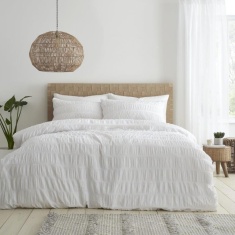 Catherine Lansfield Seersucker White Duvet Set Catherine Lansfield Seersucker White Duvet Set