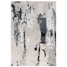 Asiatic Aurora AU10 Machine Woven Rug - Glacier Charcoal / Silver