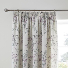 Dreams & Drapes Jazmine Lined Pencil Pleat Curtains - Heather