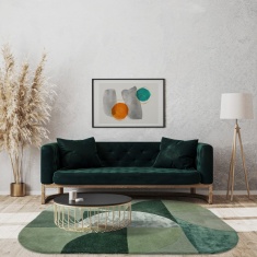 Asiatic Matrix MAX75 Oval Hand Made Rug - Forest Green
