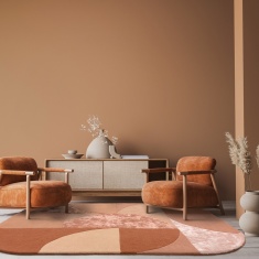 Asiatic Matrix MAX78 Oval Hand Made Rug - Earth Brown