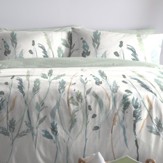 Appletree Prairie Eau De Nil White Duvet Cover Set