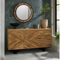 Winnipeg Rustic Oak Wide Sideboard