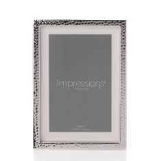 Silver Plated Hammered Metal Photo Frame