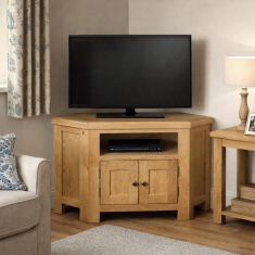 Ascot Rustic Oak Corner TV Unit