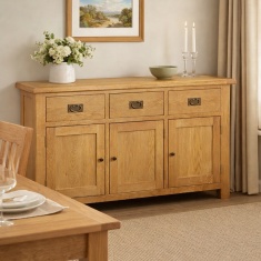Ascot Rustic Oak Large Sideboard