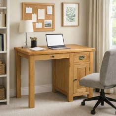 Ascot Rustic Oak Single Desk