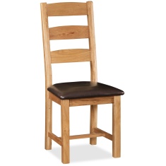 Ascot Slatted Dining Chair With Vegan Leather Seat (Pair) Ascot Slatted Dining Chair With Vegan Leather Seat (Pair)