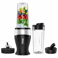 Ninja Nutri QB3001UKS 700W Slim Blender & Smoothie Maker- Black/Silver