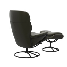 Stressless Rome With Adjustable Headrest Chair and Footstool Original Base