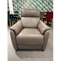 Auckland Power Recliner Chair in Elephant Grey Leather