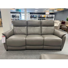 Auckland 3 Seater Power Recliner Sofa in Elephant Grey Leather