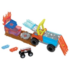 Hot Wheels® Monster Trucks Arena Smashers Mega-Wrex VS Crushzilla Takedown  Playset