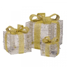Smart Garden Silver Gilt Sparkly Faux Gift Boxes - Set of 3