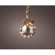 Lumineo Micro LED Rope Ball Light 14cm - Smoke Lumineo Micro LED Rope Ball Light 14cm - Smoke