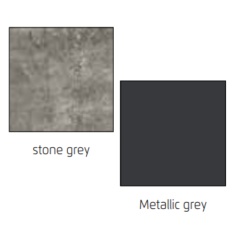 Korbach Stone Grey & Metallic Grey 3 Drawer Bedside Chest