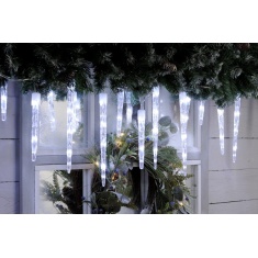 Festive 24 Colour Changing Icicle Lights - White to Blue