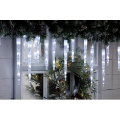 Festive 24 Colour Changing Icicle Lights - White to Warm White
