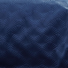 Catherine Lansfield Signature Art Deco Pearl Bedspread 220x200cm - Navy Blue