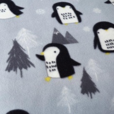 Catherine Lansfield Cosy Penguin Fleece Grey Duvet Set