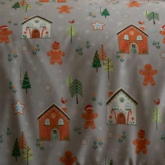 Bedlam Christmas Gingerbread House Reversible Grey Duvet Set