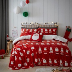Bedlam Jolly Santa Fleece Throw - Red