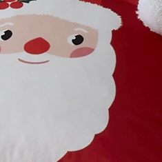 Fusion Bedlam Jolly Santa Fleece Filled Cushion - Red