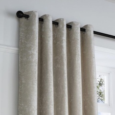 Curtina Textured Chenille Eyelet Curtains - Natural