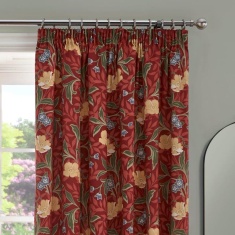 Dreams & Drapes Sandringham Pencil Pleat Curtains - Red