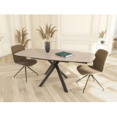 Akante Kheops 130cm/190cm Extending Dining Table - Argile Akante Kheops 130cm/190cm Extending Dining Table - Argile